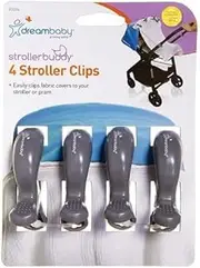 Dreambaby Strollerbuddy Stroller/Pram Clips (Grey, Pack of 4)