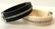 Brighton FREE SPIRIT HINGED BANGLE Bracelet Crystals & Silver 2 Choices $128 NWT