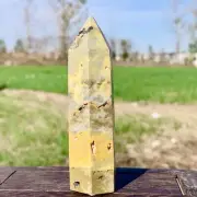 95G Natural bumblebee jasper obelisk quartz crystal tower point healing