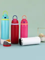 Outdoor vacuum handle bounce cup 304 stainless steel insulation cup simple fruit cup
