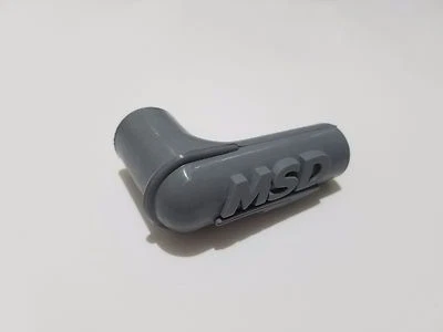 SINGLE MSD Ignition Spark Plug Wire Boot Right Angle 90 Degree Silicone Grey