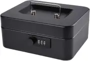 Mini Cash Box with Money Tray and Combination Lock Metal Money Box