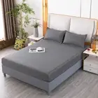 Bed Cotton Rich Fitted Sheet Single Double Queen King Grey No Pillow