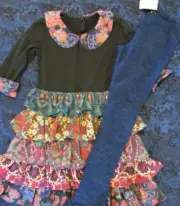 NWT 8 Persnickity Macie Jane Colorful jewel Tone Dress Boho Leighton Leggings