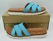 Zodiac Womens Size 8 M Naila Azure Neon Blue LE Slip On Shoes Sandals