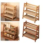 Syrup Bottle Display Rack Spice Rack Cup Display Bamboo Coffee Station Organizer