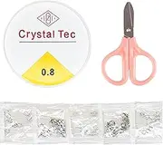 Elastic Bracelet String Cord Kit with Elastic String, Lobster Clasp, Rings, Scissor for DIY Jewelry Necklace Chains Beads Friendship Bracelet Making