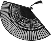 BESPORTBLE Portable Hand Folding Fan with Tassel Classic Chinese Style Dance Fan for Home Decor Exquisite Craftsmanship and Bright Colors for Parties and Performances