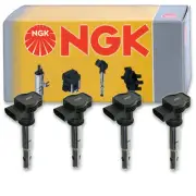 4 pc NGK Ignition Coils for 2005-2016 Audi A4 2.0L L4 Spark Plug Wire Boot fq (for: Audi)