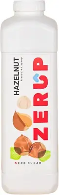 Zerup Zero Sugar Hazelnut Flavoured Syrup 1L Bottles, Sugar Free Syrup, Hazelnut