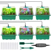 Seed Starter Trays with Grow Lights, 72 Cells Seed Starter Kit with Lights, 3...