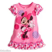 DISNEY MINNIE MOUSE NIGHT SHIRT GOWN SLEEPWEAR KIDS GIRL NEW