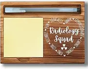 Radiology Squad Sticky Note Holder, Radiology Team Appreciation Gifts, Thank You Gifts for X-ray Techs and Radiologic Staff, Wooden Sticky Note Pad Holder, Medical Office Desk Accessories WPP86