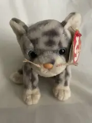 Vintage TY Beanie Baby - SILVER the Cat With Attached Tag. Great Condition