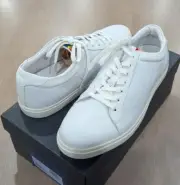 $295 Mens Allen Edmonds "Watson" Leather Low-Top Sneakers White US 13