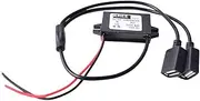 Auto DC 12V to DC 5V 3A 15W Hard Wired Step Down Converter Power Supply Dual USB Female Charger for Smart Phone Car DVR GPS Tablet Quick Charge