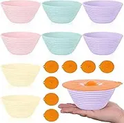 16 Pcs Mini Silicone Bread Proofing Basket 5 Inch Sourdough Proofing Baskets Silicone Kit Round Sourdough Bread Baking Basket Supplies Foldable Proofing Bowls for Beginner Bread Making Essential Tools