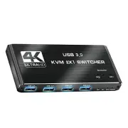 4K 2 in 1 out HDMI Kvm Switch 2x1 Dual Monitor USB 3.0 HDMI KVM Switcher