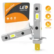 Drivevision 2pcs H1 Led Headlight Bulb Mini Size Design Wireless For Car Led Lamp 16 Pcs Csp Chips 6500k White 12v Plug And Play H1(24V) 6000K Cold...