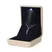 Necklace Box for Proposal Engagement Wedding Anniversary LED Necklace Box Gold