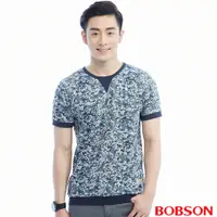 在飛比找PChome24h購物優惠-【BOBSON】男款短袖藍迷彩印花上衣(26028-53)