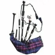 Highland Bagpipe Fitted With Full Silver Mounts Pride Of Scotland Cover & Cord