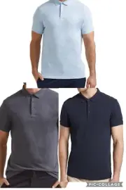 Mens Quality saba Polo Cotton Tshirt, Press Stud Buttons #91061