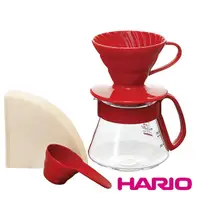 在飛比找momo購物網優惠-【HARIO】V60紅色濾杯咖啡壺組360ml(VDS-30