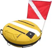 Heavy Duty Freediving Training Buoy Float Ball with Flag Scuba Diving Inflation Gear Equipment,Yellow
