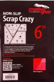 Set of 4 Creative Grids Scrap Crazy 6" Templates Quilt Ruler CGRMT6 Block Diag.