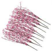 10 Pcs Artificial Bouquet Fake Berry Branches Fruit Basket Red Stems