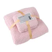 Bath Shower Towel Set Coral Fleece Quick Dry Highly Absorbent Soft Comfortable for Daily Use Pink