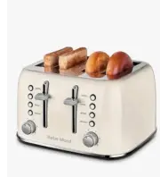 Toaster 4 Slice, Roter Mond Retro Stainless Steel Toaster