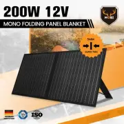MOBI 200W Solar Blanket Mono 12V Folding Solar Panel Kit 2M Cable USB With Legs