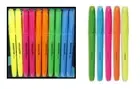 Highlighter Pack 10 Fluorescent Chisel Tip Hilighter Office Home School Caravan