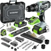 20V Max Cordless Drill Driver Set, Electric Power Impact Drill Tool with 102 Pie