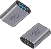 Danfetsoy Type C to USB A OTG Adapter, USB C Female to USB 3.0 Female Adapter, Bi-Directional USB Connector Suitable for PC, Laptop, Power Bank, Smartphones, iPad, Tablets, etc. (Grey, 2 Pack)