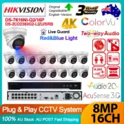 Hikvision 4K 8MP 16CH ColorVu CCTV System Acusense3.0 AI Hybrid Light POE Camera