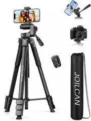 67" Phone Tripod w/ Remote & Bag - Aluminum Travel Stand for iPhone, Camera, DSL