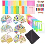 Sunmns Colorful Bundle Kit Accessories Set for Fujifilm Instax Mini 9 8 90 70 Camera, Accessory Include Film Stickers, Desk Frames, Hanging Frame