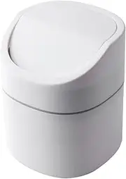 Mini Trash Can with Lid Plastic Desktop Trash Bin Nordic Style Sundries Barrel Box Removable Lid for Office Desk Bathroom Vanity