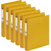 Marbig Ring Binder File Folder PE 25mm 2D A4 Yellow Box 6