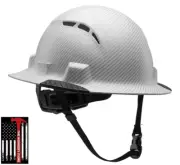 Lift Safety White Carbon iDAX HDPE Full Brim Vented Hard Hat Class C Z89.1 Poly