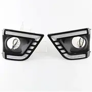 2PCS LED Daytime Running Lights with Turn Signal for Corolla 2014-2016 White/Yellow DRL Fog Lamps(White yellow)