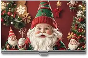 RKJVB Business Card Holder Christmas Whimsical Dwarfs Slim Business Card Case Professional Name Card Holders Purse Name Card Organizer Minimalist Pocket Card Cases for Men Women, Christmas Whimsical