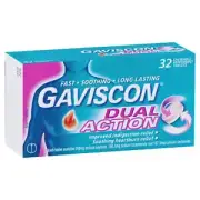 Gaviscon Dual Action Chewable Peppermint Tablets 32