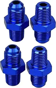 BQLZR AN6-1/4 NPT Male Flare to Male Straight Pipe Thread Fitting Adapter Pack of 4