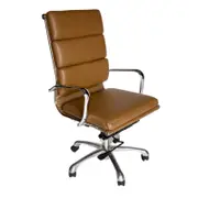 SK Designer Living | Eames Inspired High Back Soft Pad Executive Desk / Office Chair | Brown