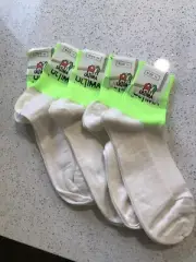 NOS Ultima Wool Acrylic Cycling Sock Neon Green White 11US