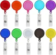 Heavy Duty Retractable Badge Holders, 10 Pcs ID Badge Clip,Vertical Style Clear ID Card Holders, Retractable Badge Holders, Badge Reel, Retractable ID Badge Name Tag Holder for Office Workers